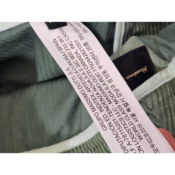 Massimo Dutti 10 Wide Leg Corduroy Trousers Pants Slacks Green High Rise‎ EUC - Picture 11 of 14